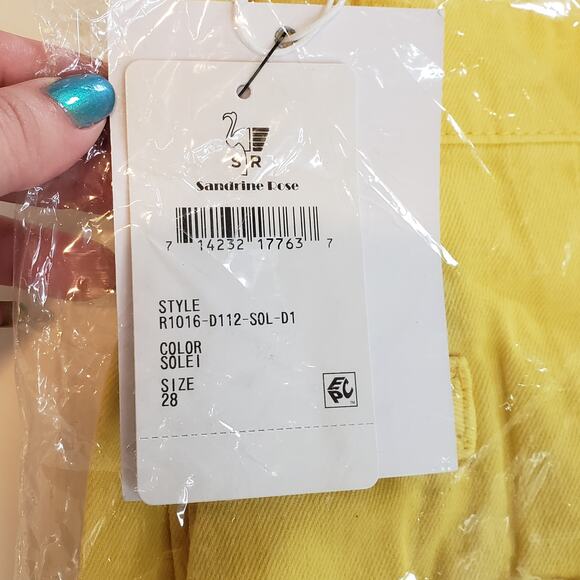 Sandrine Rose x Free People Yellow Wide Leg Crop Jeans Women's Size 28 Bold - Picture 4 of 6
